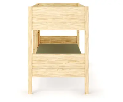 Pack lit superposé bas Alto avec matelas et échelle grand côté bois