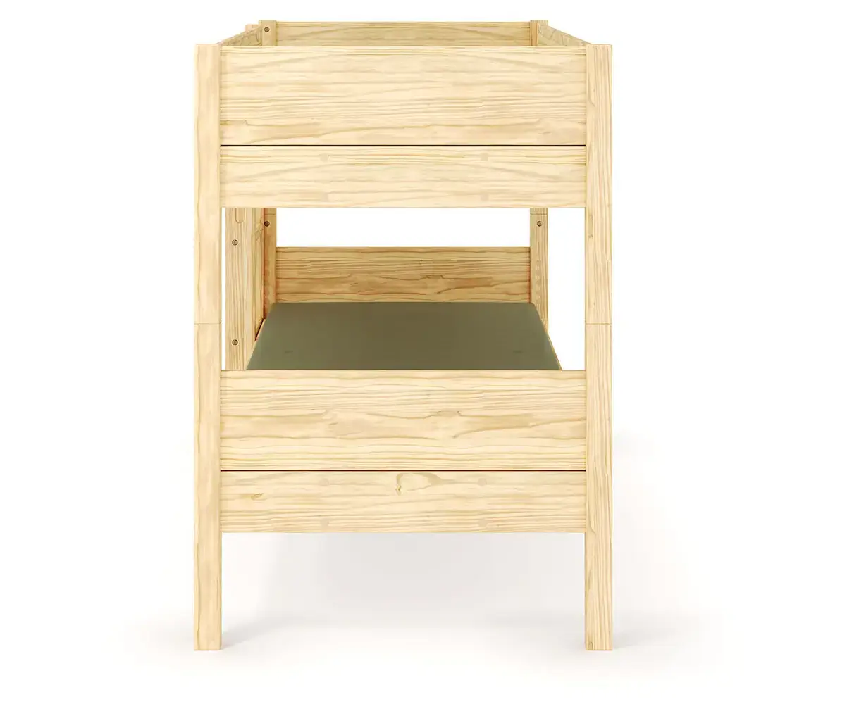 Pack lit superposé bas Alto avec matelas et échelle grand côté bois