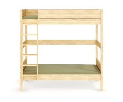 Lit superposé Alto + matelas et échelle grand côté bois