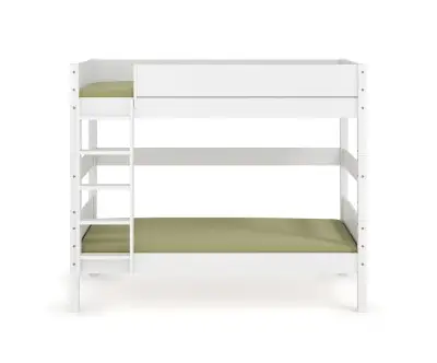 Lit superposé medium Alto échelle grand côté blanc avec 2 matelas