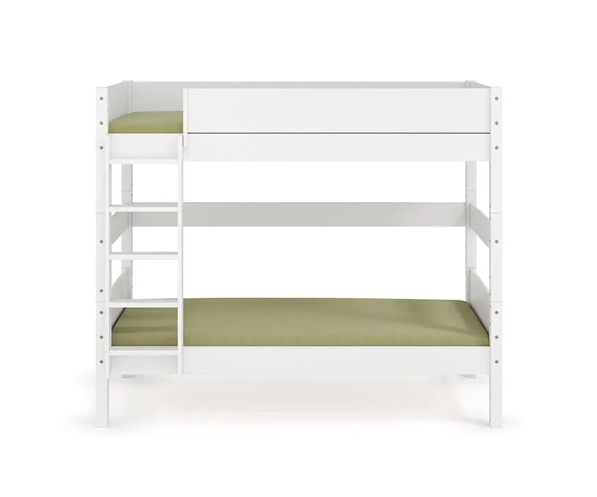 Lit superposé medium Alto échelle grand côté blanc avec 2 matelas