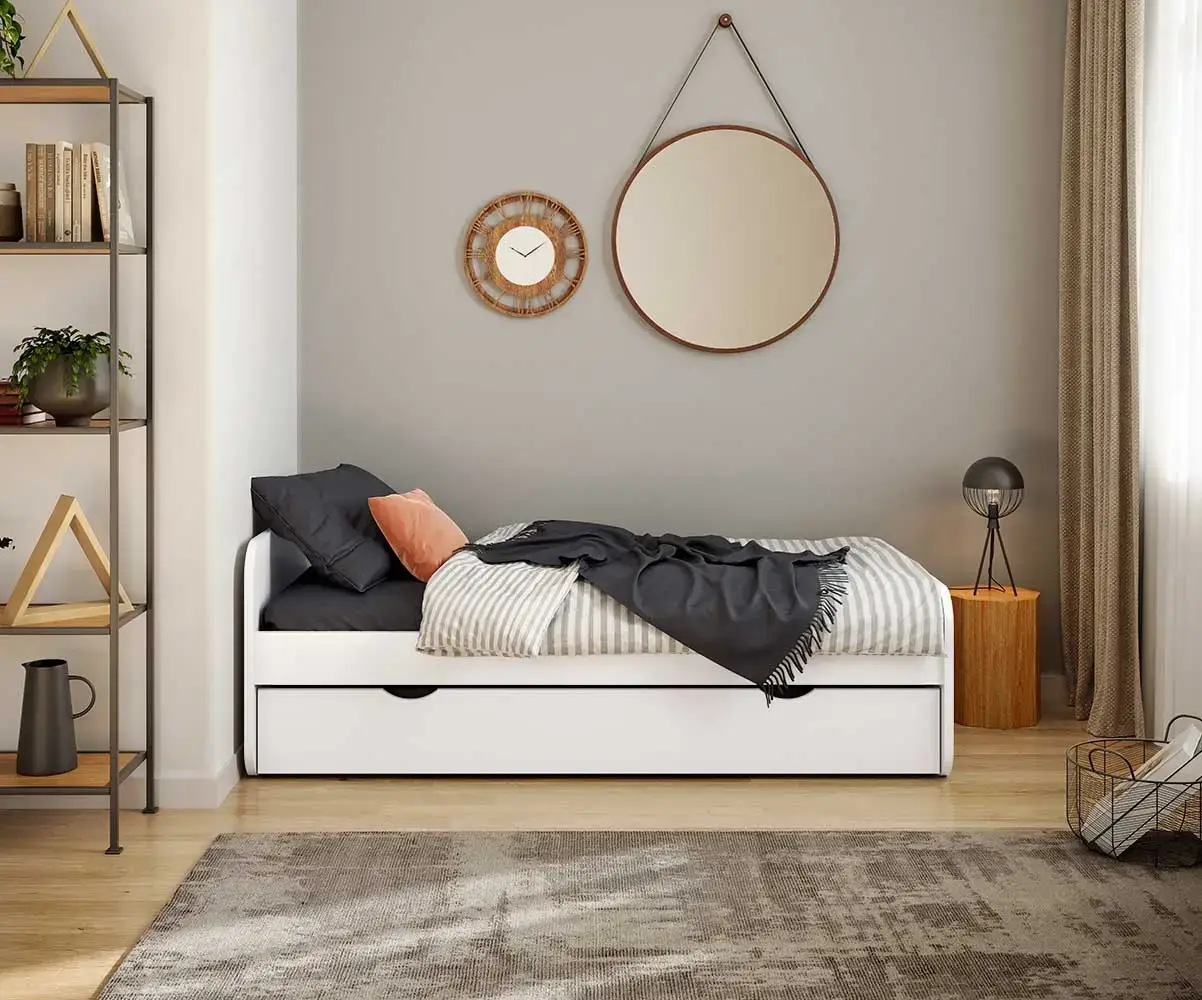 Lit blanc Lanai avec sommier pour adulte