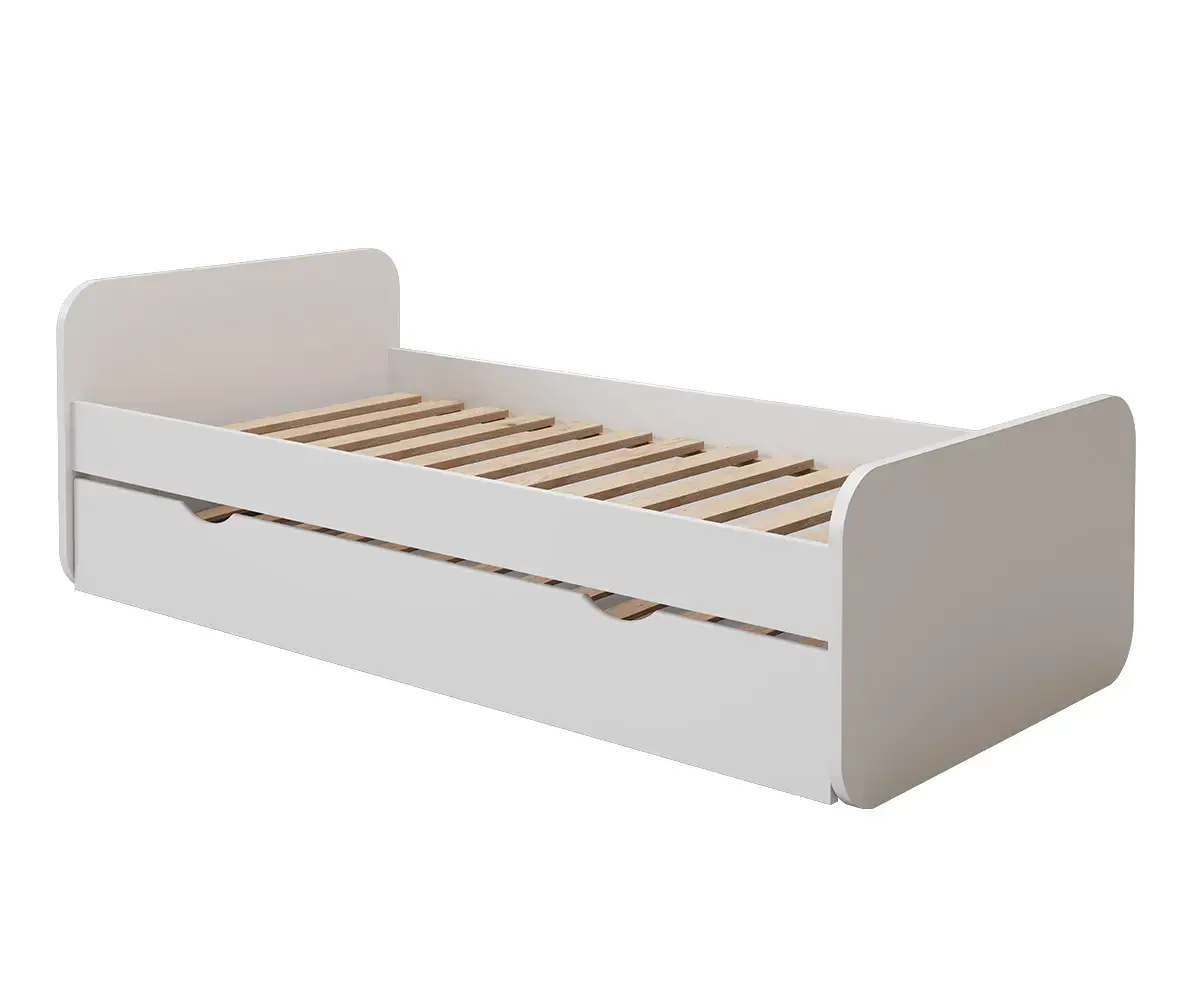 Lit Lanai blanc pour adulte (option matelas et sommier gigogne)