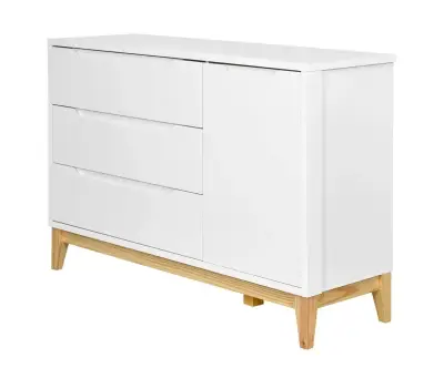 Commode Alizéa blanc et bois