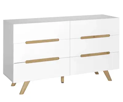 Commode Ausa blanche et bois