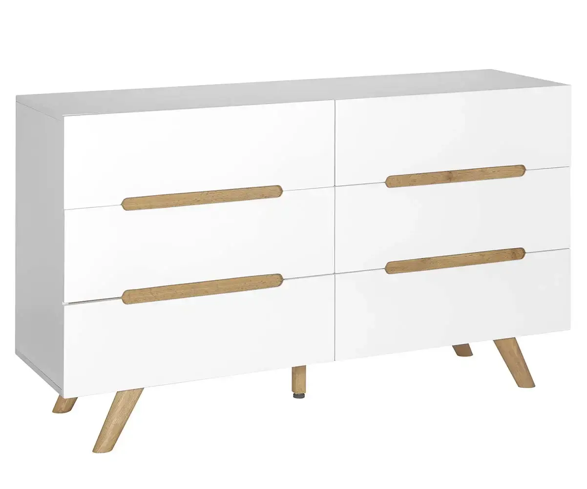 Commode Ausa blanche et bois