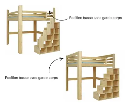 Avec et sans garde corps bois naturel