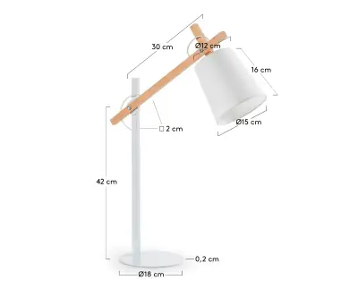 Dimensions lampe à poser blanc