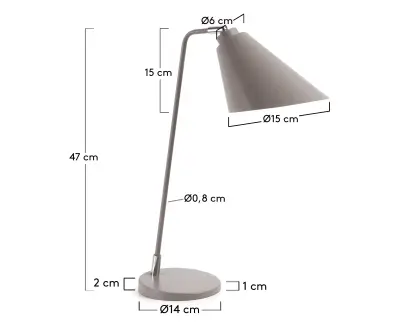 lampe a poser en métal gris dimensions