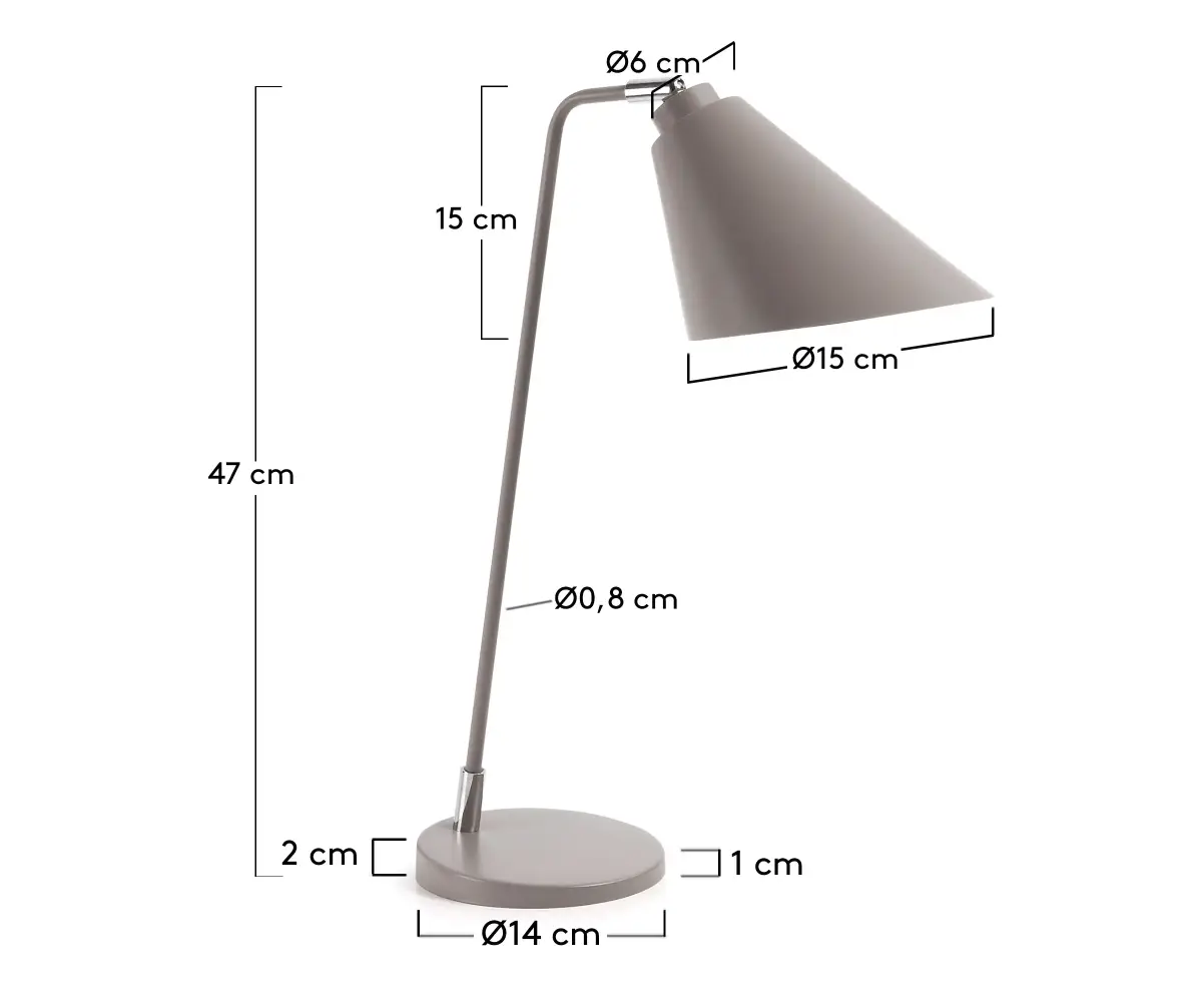lampe a poser en métal gris dimensions