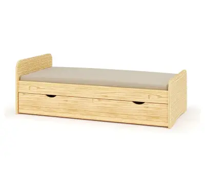 Lit gigogne Neo bois naturel (matelas en option)