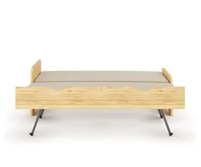 Lit gigogne Neo bois avec sommier gigogne déplié (matelas en option)