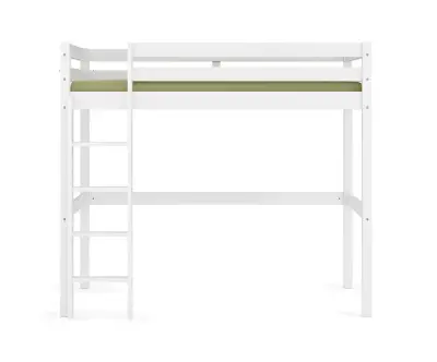 Pack Lit Mezzanine Ted + Matelas, en Bois Massif