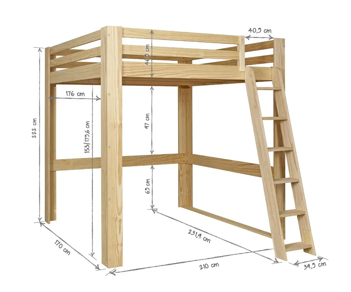 Plan dimensionnel lit Palomar 160x200