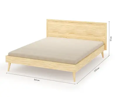 plan dimensionnel lit Meltem bois naturel