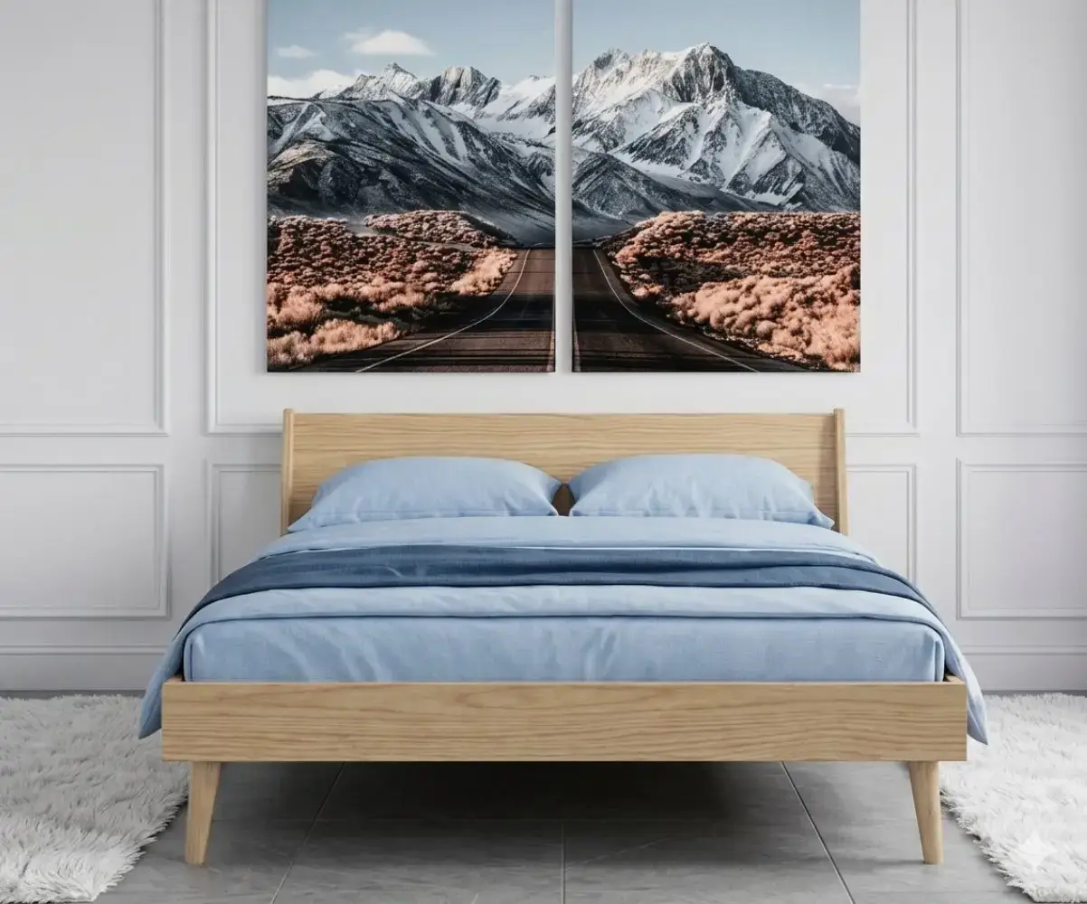 lit Largue bois naturel 2 places