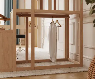 lit mezzanine Taho avec zoom sur le dessous des escaliers