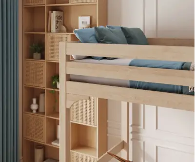 lit mezzanine Taho avec zoom sur le dessus du lit