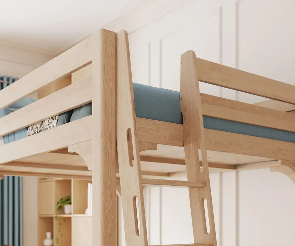 zoom sur le haut du lit