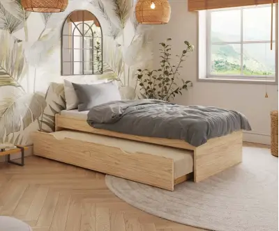 Lit gigogne renforcé Rokka en bois massif