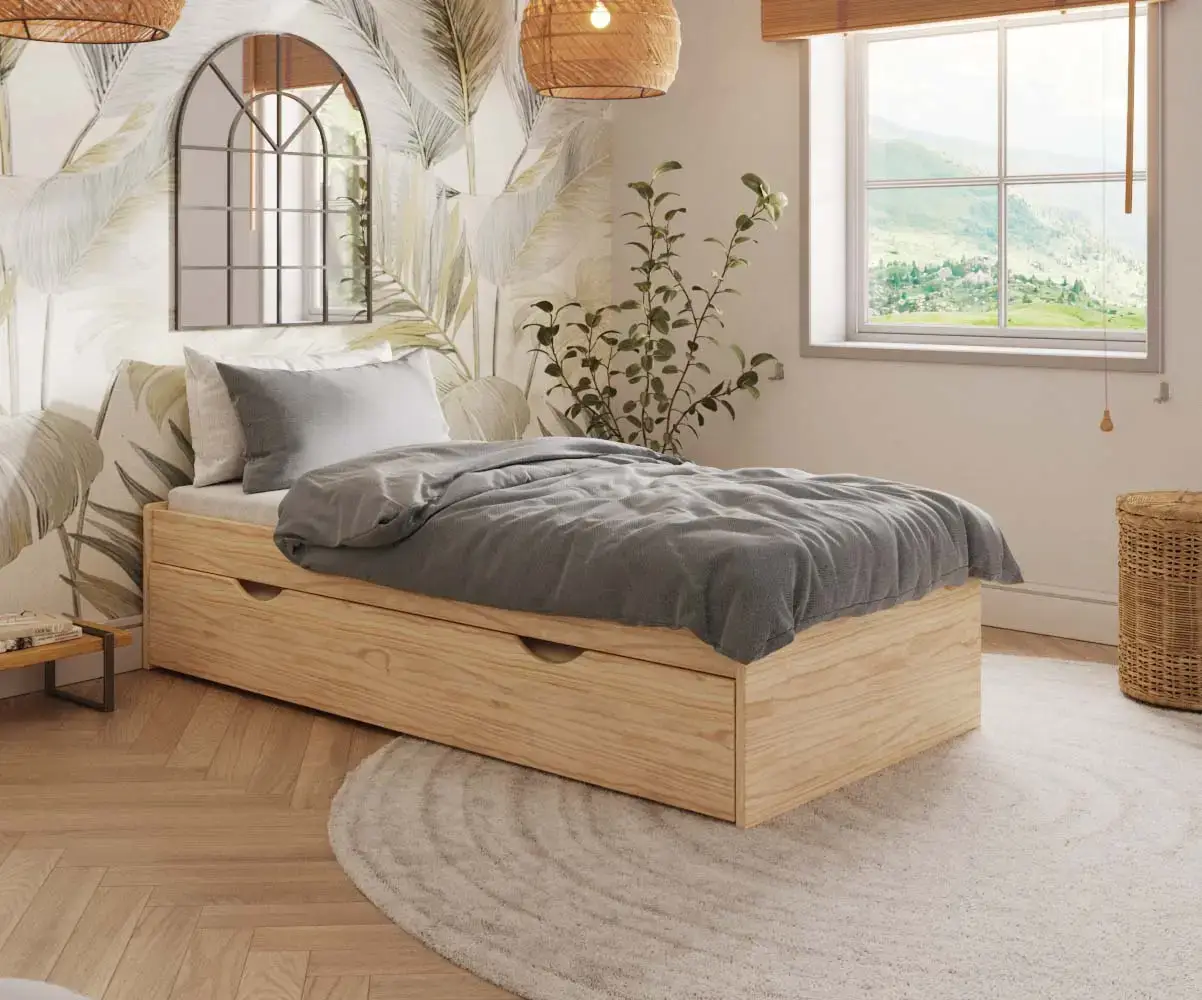lit gigogne renforcé Rokka en bois massif
