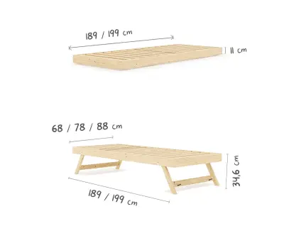 plan dimensionnel lit Taho