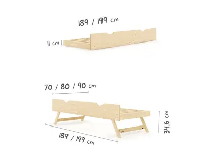 plan dimensionnel lit Taho