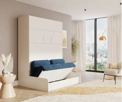 Lit armoire escamotable avec canapé 2 places