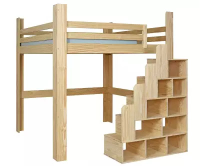 Lit mezzanine Palomar en bois version basse