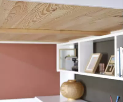 Zoom sommier plancher du lit mezzanine Paros 2 places + matelas