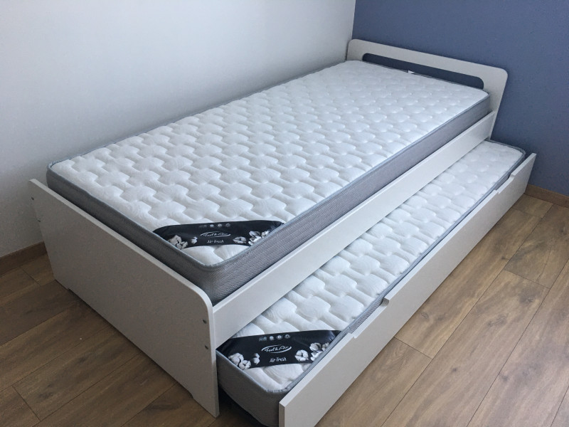 Lit Gigogne Lemand, transformable en lit Double. Meuble en Bois