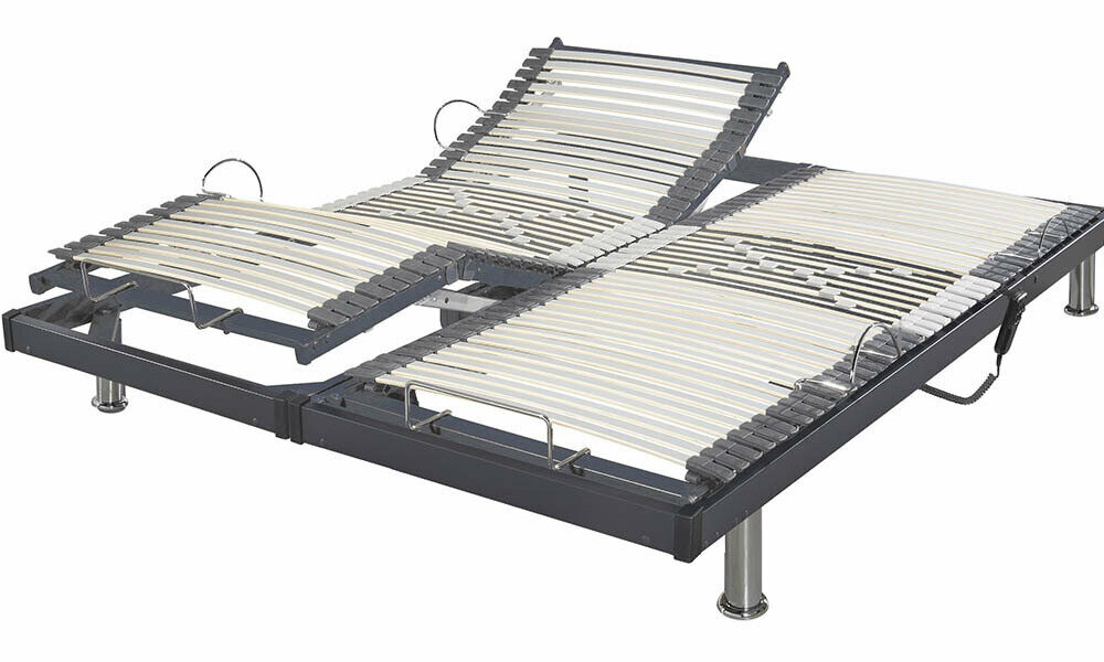 Cadre de lit à moteur électrique tête et pied réglable 80x200cm - 4105