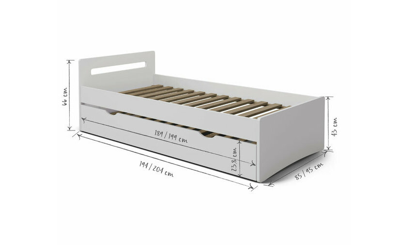 Dimensions lit gigogne Lemand