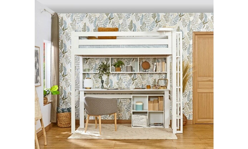 Lit Mezzanine 2 Places Adam Mobilier En Bois Massif