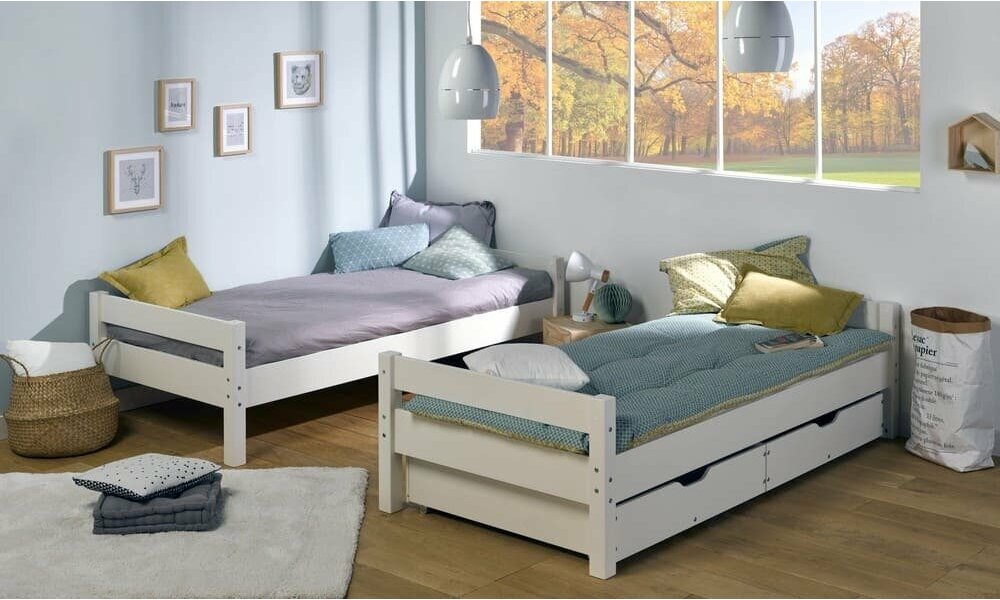 Lits Superposés Séparables Blancs En Bois Massif – Marque Chambrekids, Pour Chambre D’enfant