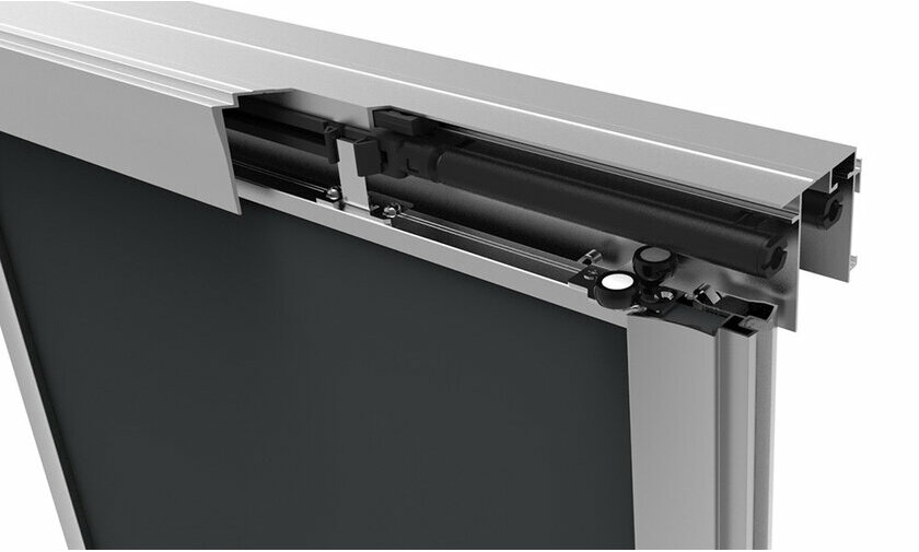 Système d'amortisseur pour porte de placard coulissante en aluminium Délos