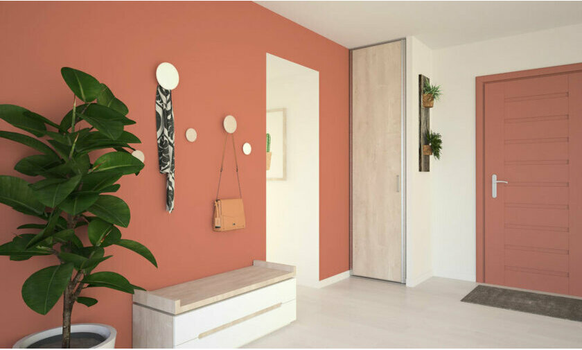 Porte de placard pivotante Délos - 1 vantail coloris chêne brossé clair