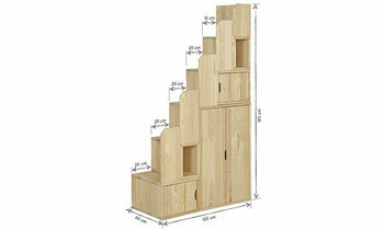 Dimension module escalier avec rangements 
