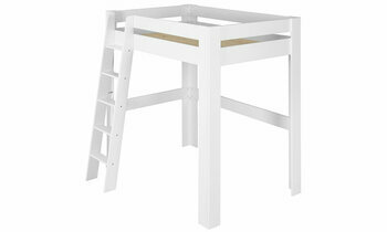 Lit mezzanine avec échelle et sommier parquet Paros blanc