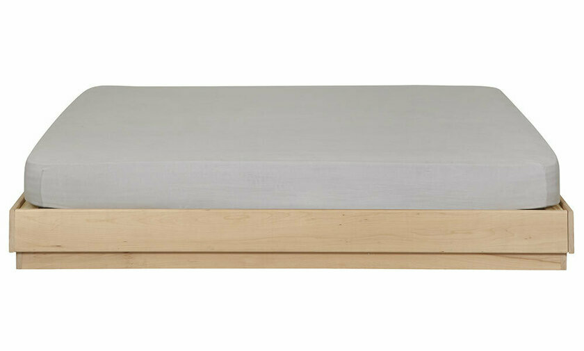 Lit 120 x 190 cm avec tête de lit en naturel et anthracite + sommier