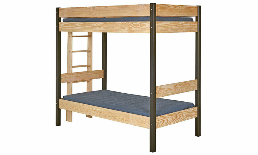 Pack lit superposé avec matelas bois massif 90x190 cm Tino | Maisons du Monde