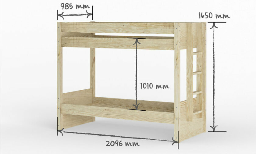Dimension lit Kupa 90x190