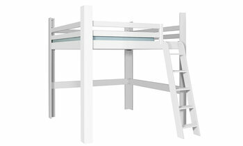 Lit mezzanine blanc 200x200 en version basse