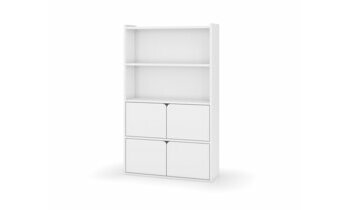 Etagère Fairview blanche avec quatre portes amovibles