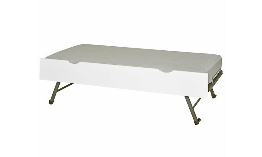 Sommier gigogne blanc avec matelas en option