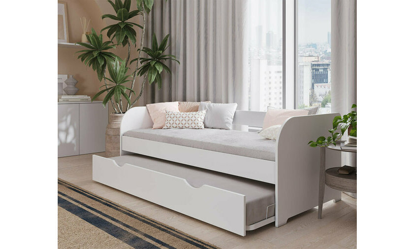 Lit gigogne blanc semi ouvert
