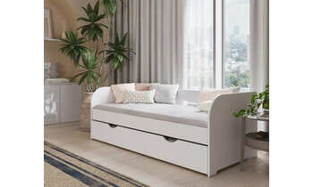 Pack lit banquette gigogne Flocon + 2 matelas