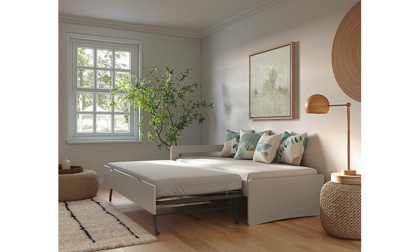  Lit gigogne adulte Lemand blanc version 2 places avec matelas