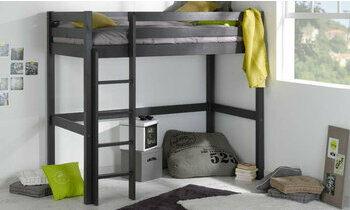 Chambre avec Lit Mezzanine Ted Gris anthracite