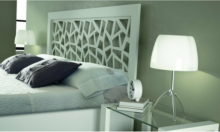 Tte de lit mtal Brio Mosaic blanc